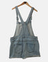 Distressed Denim Overall Shorts